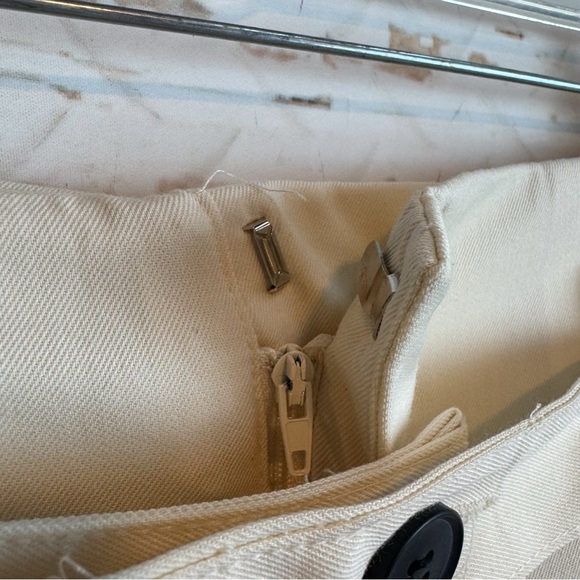 Zara | Cream Pleated Wide Leg Pant with Belt, L - Picture 6 of 8